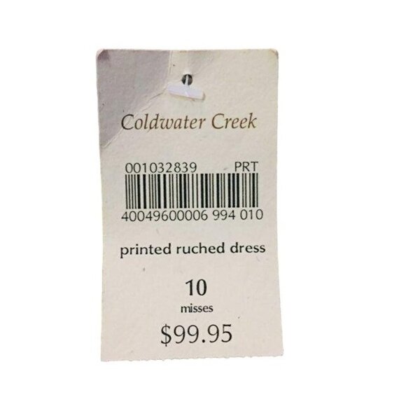 Coldwater Creek Dress Womens 10 NEW Printed Ruched Cap Sleeve Lined Fall - Picture 7 of 12